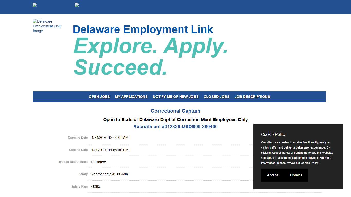 Correctional Captain - State of Delaware